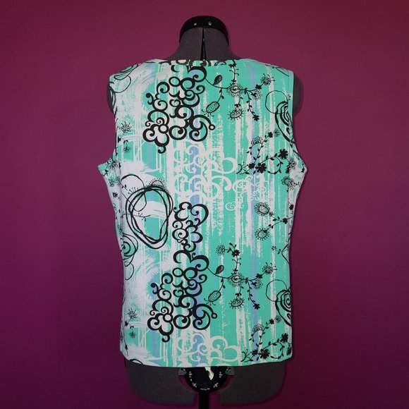 Picadilly by Fella Hamilton Paisley Tank Sleeveless Top size Medium - Picture 4 of 7